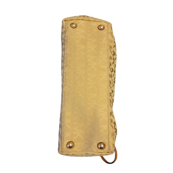 Michael Kors Signature Khaki Canvas Tote EUC - Picture 3 of 5